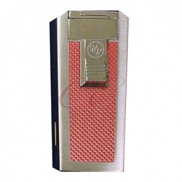 Rocky Patel CFO Series Chrome and Red Carbon Triple Flame Lighter