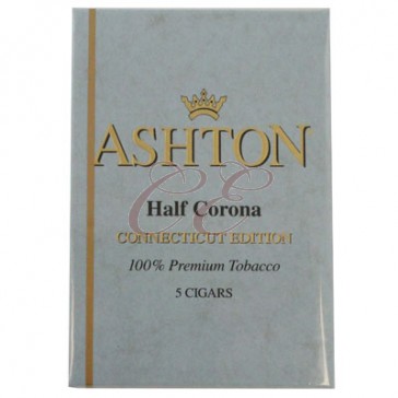 Ashton Half Corona Connecticut Box 50 (10 Packs of 5 Cigars)