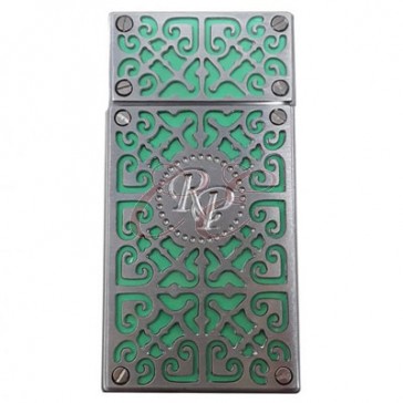 Rocky Patel Burn Series Silver and Hunter Green Lighter