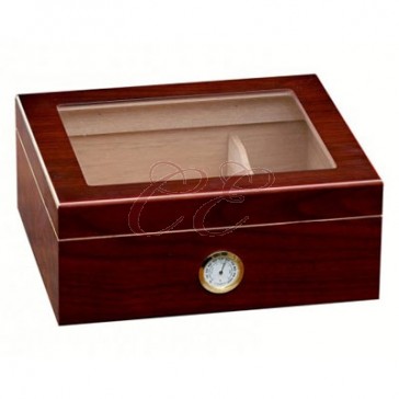 Humidor Cherry Glass Top 40 Count with Divider and Humidifier