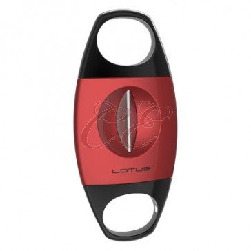 Lotus Jaws Cigar Cutter V-Cut Red and Black