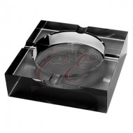 Crystal Black Square Ashtray