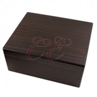 Dark Mahogany 40 Count Humidor with Divider and Humidifier