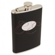 8 Ounce Black Leather Flask